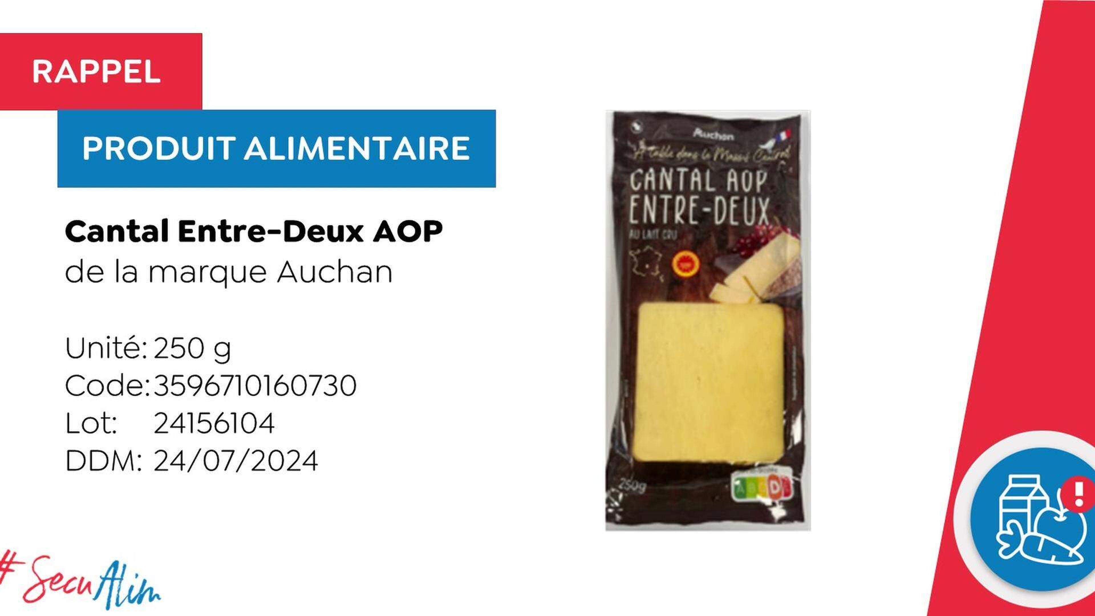 Bactérie E coli Auchan rappelle du fromage au lait cru Virgule